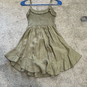 green fit and flare dress